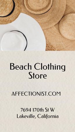 Designvorlage Beachwear Store Werbung für Business Card US Vertical