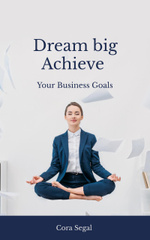 Business Goals with Woman Meditating at Workplace