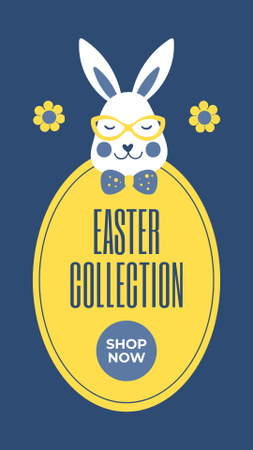 Designvorlage Osterkollektion mit süßem kleinen Hasen für Instagram Story