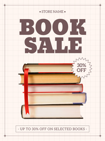 Selected Books Sale Poster USデザインテンプレート