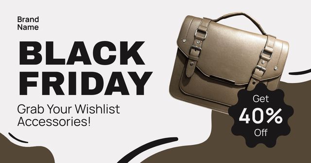Ontwerpsjabloon van Facebook AD van Grab Young Fashion Accessory on Black Friday