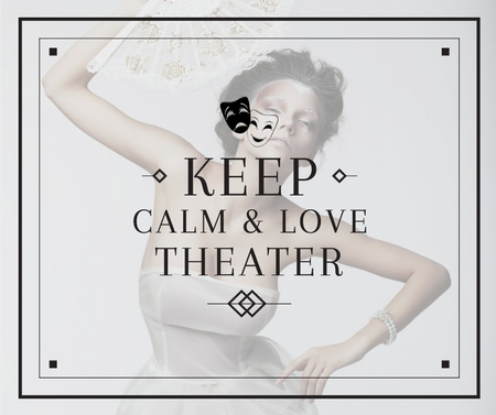 Template di design Theater Quote Woman Performing in White Facebook