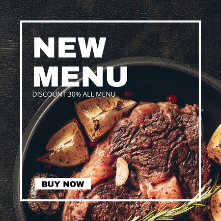 Announcement Of A New Food Menu With Discount Instagram Design Template