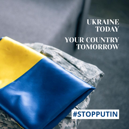 Designvorlage die ukraine heute, ihr land morgen für Instagram