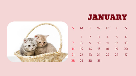 Imádnivaló állatok és madarak Calendar tervezősablon