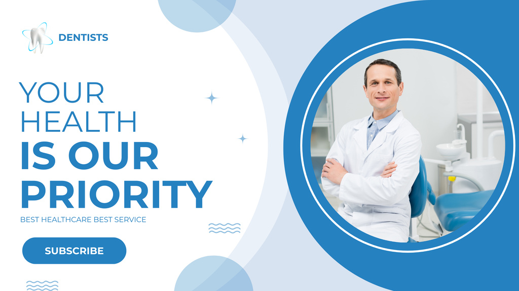 Healthcare Clinic Ad with Doctor Youtube Design Template