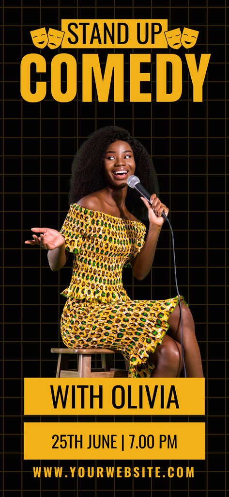 Modèle de visuel Young Woman performing on Stand-up Comedy Show - Snapchat Geofilter