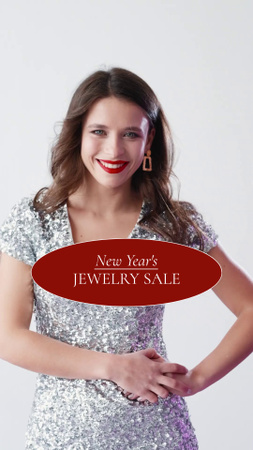 Top-notch New Year Jewelry Sale Offer With Pearls TikTok Video Design Template