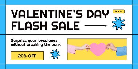 Platilla de diseño Spectacular Valentine's Day Flash Sale With Discounts Twitter
