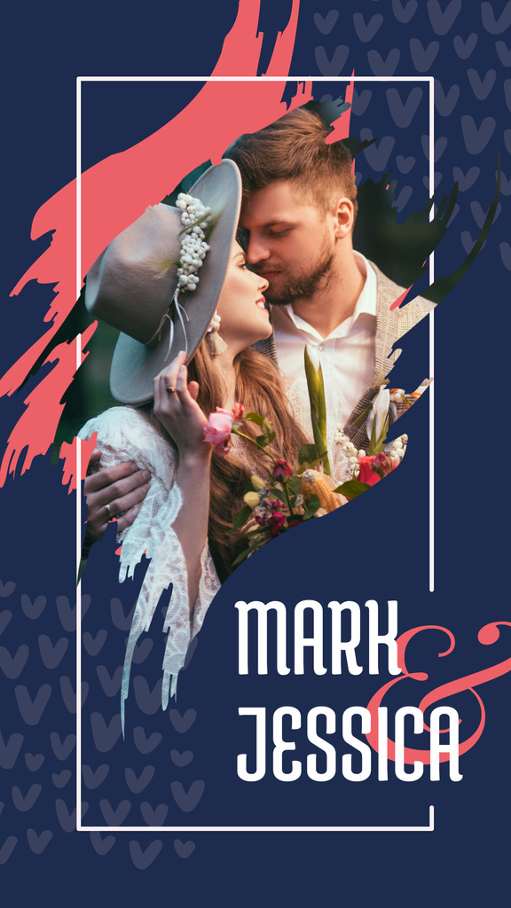 Happy Newlyweds on their Wedding day Instagram Story Design Template