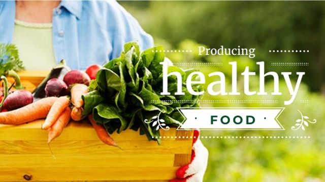 Farmer holding organic Vegetables Title – шаблон для дизайна