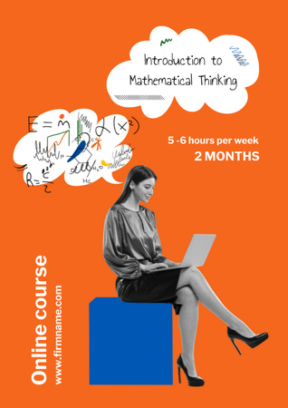 Math Courses Ad Poster A3 Design Template