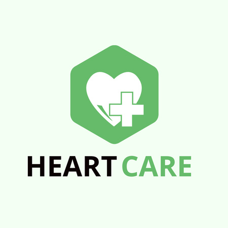 centro de cuidados cardíacos Logo Modelo de Design
