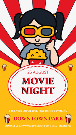 Movie Night in Downtown Park Instagram Story Design Template