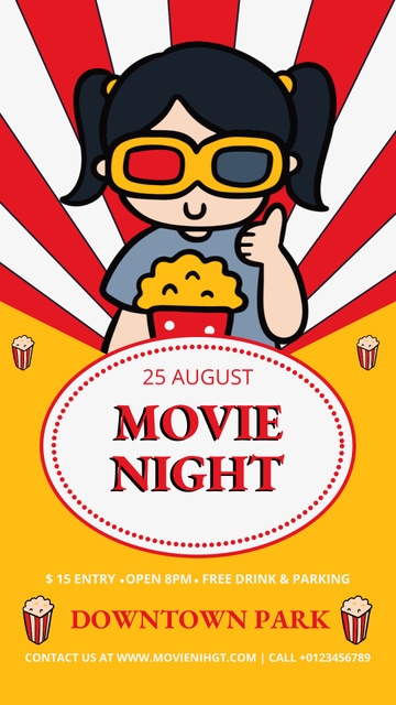 Movie Night in Downtown Park Instagram Storyデザインテンプレート