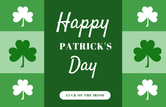 Platilla de diseño Happy St. Patrick's Day Greeting on Simple Green Thank You Card 5.5x8.5in