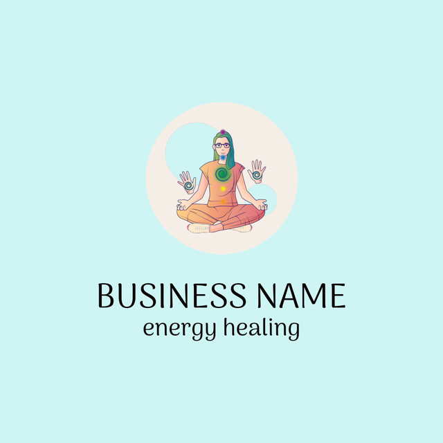 Energy Healing With Reiki Practices Animated Logo Πρότυπο σχεδίασης