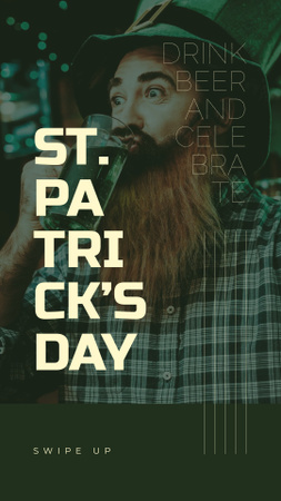 Man celebrating Saint Patrick's Day Instagram Story Design Template