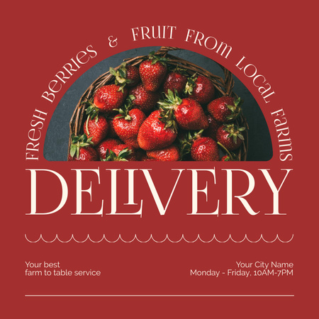 Delivery of Fresh Berries from Local Farms Instagram AD Design Template