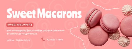 Sweet Macarons Ingyenes házhozszállítás Facebook cover tervezősablon