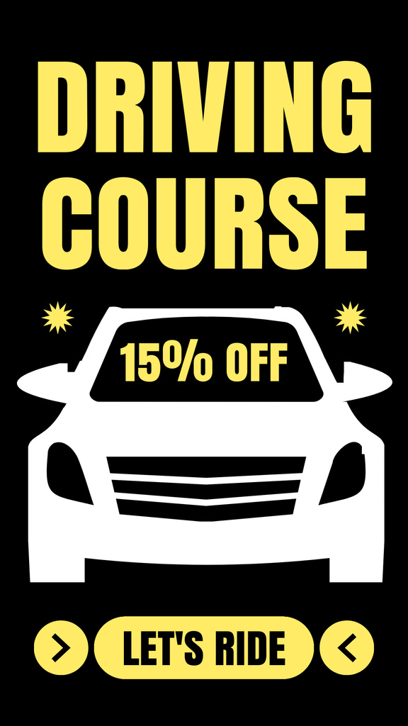 Learn Safe Driving Techniques At School With Discount Instagram Story Modelo de Design