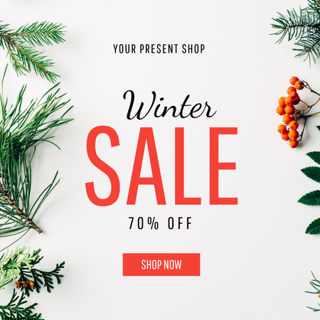 Winter Sale Announcement Instagram Modelo de Design