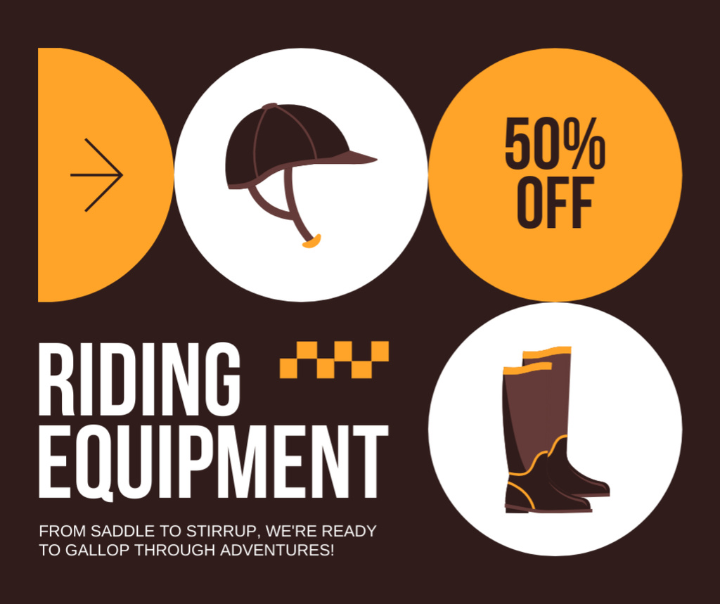 Equestrian Riding Equipment At Half Price Offer Facebookデザインテンプレート