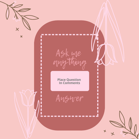 Vaaleanpunainen kysymys- ja vastausilmoitus Instagram Design Template