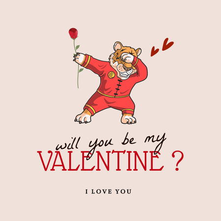 Cute Valentine's Day Greeting Instagram Tasarım Şablonu