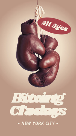 Designvorlage Boxing Classes Announcement für Instagram Video Story