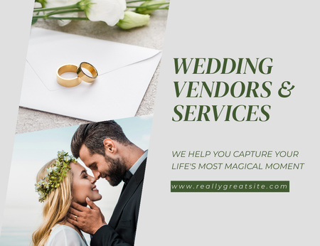 Platilla de diseño Wedding Vendors and Services Thank You Card 5.5x4in Horizontal