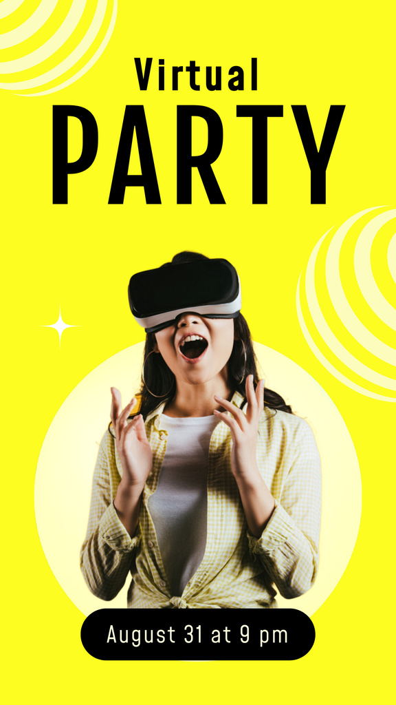 Cool Virtual Party Instagram Story Design Template