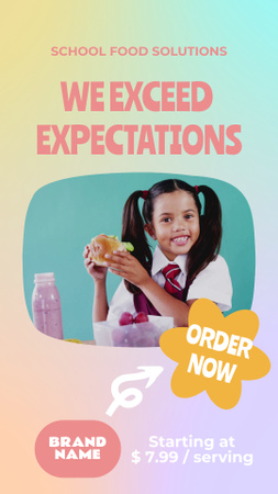Plantilla de diseño de School Food Ad Instagram Video Story 