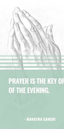 Religion Quote with Hands in Prayer Graphic Design Template