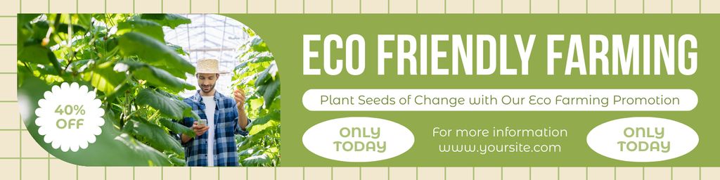 Designvorlage Eco Friendly Farming Offer für Twitter