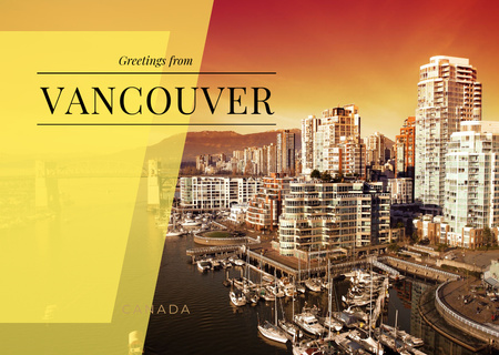 Plantilla de diseño de Vancouver city view Postcard 