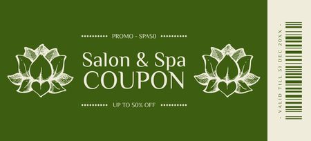 Special Offer of SPA Services with Lotus Flower Coupon 3.75x8.25in Design Template