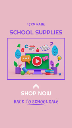 Back to School Special Offer of Supplies Instagram Video Story Design Template