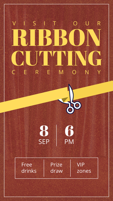Ontwerpsjabloon van Instagram Video Story van Grand Opening Ribbon Cutting Ceremony
