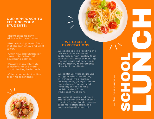 Service of Healthy School Lunches Brochure 8.5x11in Z-fold – шаблон для дизайна