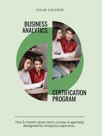 Designvorlage Business Analytics Course With Certification Program Ad für Poster 36x48in