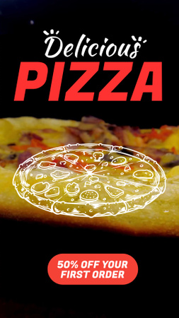 Sajtos pizza rendelésre kedvezménnyel TikTok Video tervezősablon