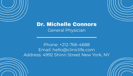 Healthcare Clinic Ad with Illustration of Cross Business Card US Design Template
