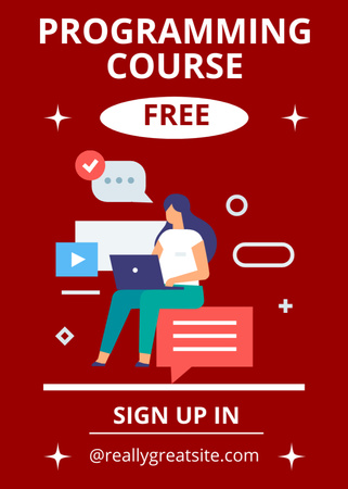 Free Programming Course Ad Flayer Modelo de Design
