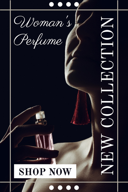 Woman's Perfume Ad Pinterest Tasarım Şablonu
