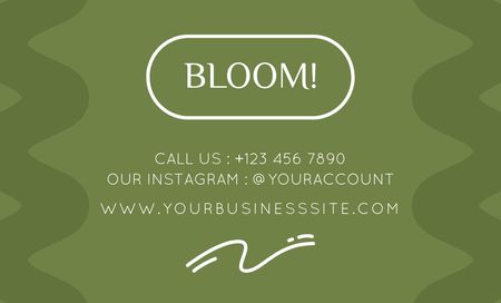 Flower Store Ad with Bouquet of White Flowers Business Card 91x55mm – шаблон для дизайну