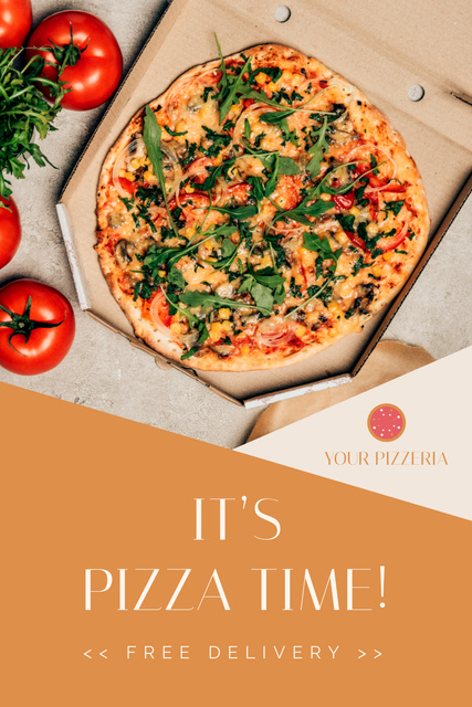 Szablon projektu Free Pizza Delivery Offer Pinterest