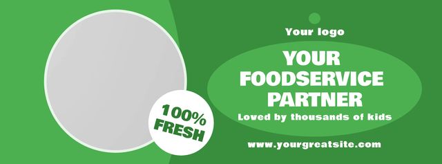 School Food Ad with Offer of Organic Products Facebook Video cover Design Template