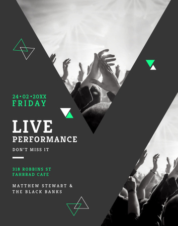 Live Performance announcement Crowd at Concert Poster 22x28in Design Template
