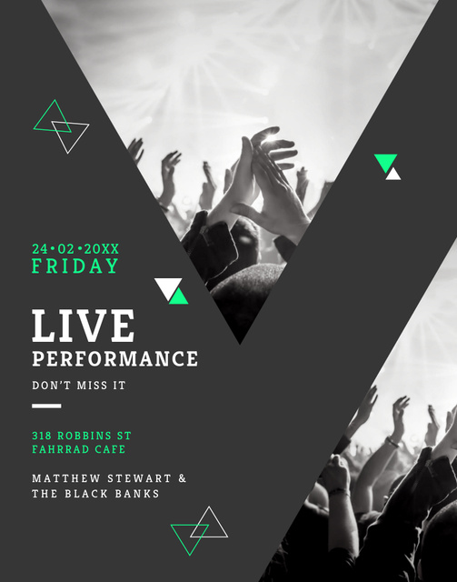 Live Performance with Crowd at Festival Poster 22x28in Design Template